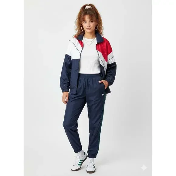 Vtg 90s Fred Perry Colorblock Track Jacket - Navy Red White - Men's M - Unisex